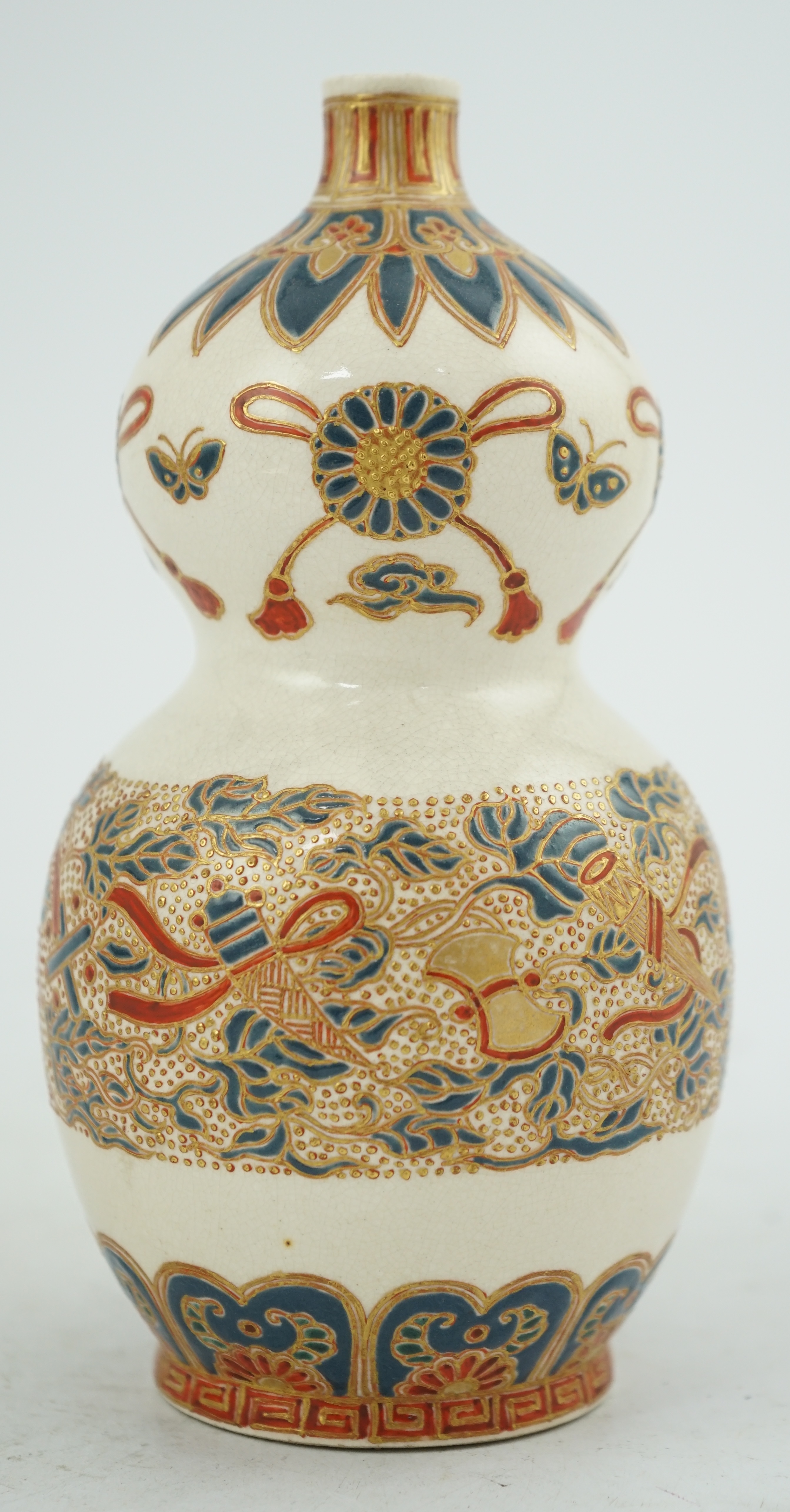 A Japanese Satsuma double gourd-shaped vase, 19th century